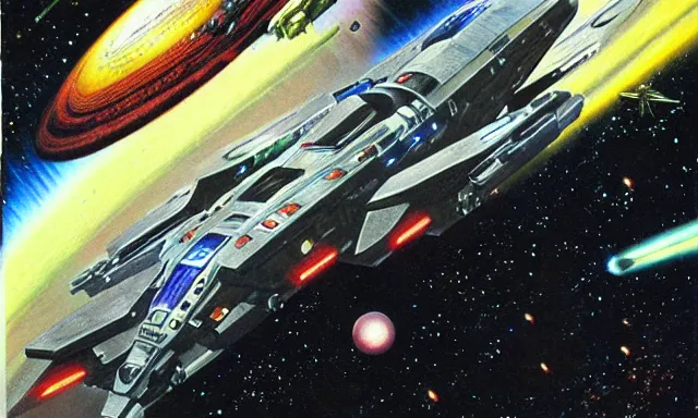 Image similar to spaceship, legend of galactic heroes, noriyoshi ohrai