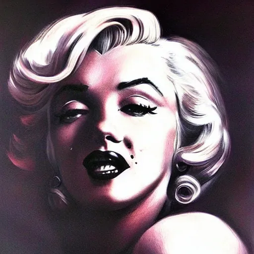 Image similar to pencil art, detailed portrait of marilyn monroe, intricate, hyper detailed, realistic, oil painting, by julie bell, frank frazetta, cinematic lighting