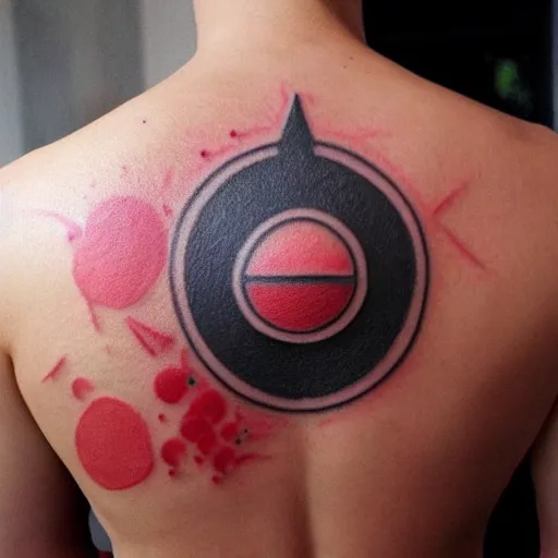 Image similar to Pokeball Tattoo on male back