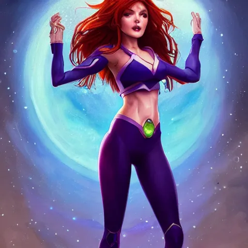 Prompt: ultra realistic illustration, bella thorne as starfire wearing crop top anime, intricate, elegant, highly detailed, digital painting, artstation, concept art, smooth, sharp focus, illustration, art by artgerm and greg rutkowski and alphonse mucha and wlop!