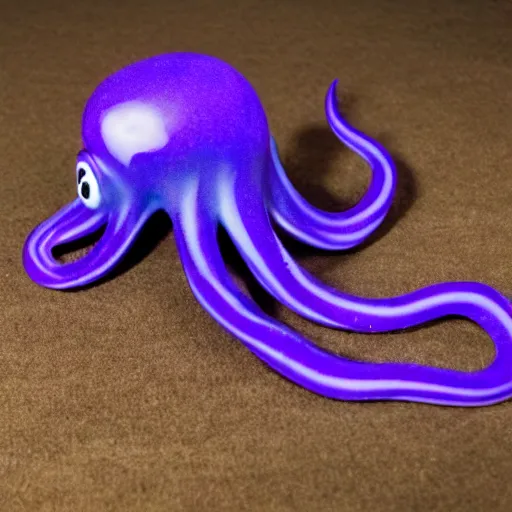 Image similar to a photo of 8k ultra realistic evil purple squid, full body, intricate purple and blue tentacles, ornate