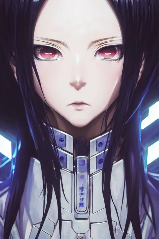 Prompt: portrait Anime girl in cyberpunk trinity blood armor, cute-fine-face, black-hair pretty face, realistic shaded Perfect face, fine details. Anime. realistic shaded lighting by Ilya Kuvshinov katsuhiro otomo ghost-in-the-shell, magali villeneuve, artgerm, rutkowski, WLOP Jeremy Lipkin and Giuseppe Dangelico Pino and Michael Garmash and Rob Rey