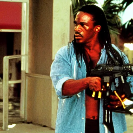 Prompt: predator in the show miami vice