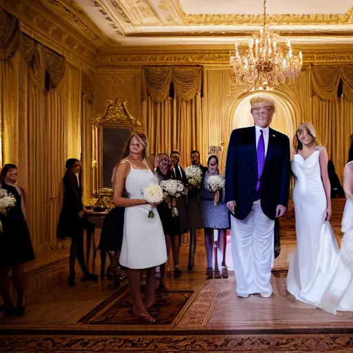 Prompt: Donald Trump wedding to Joe, studio lighting, beautiful day