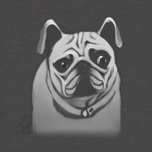 Prompt: the ghost of a pug