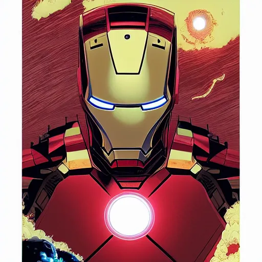 Image similar to Iron man by Feng Zhu and Loish and Laurie Greasley, Victo Ngai, Andreas Rocha, John Harris