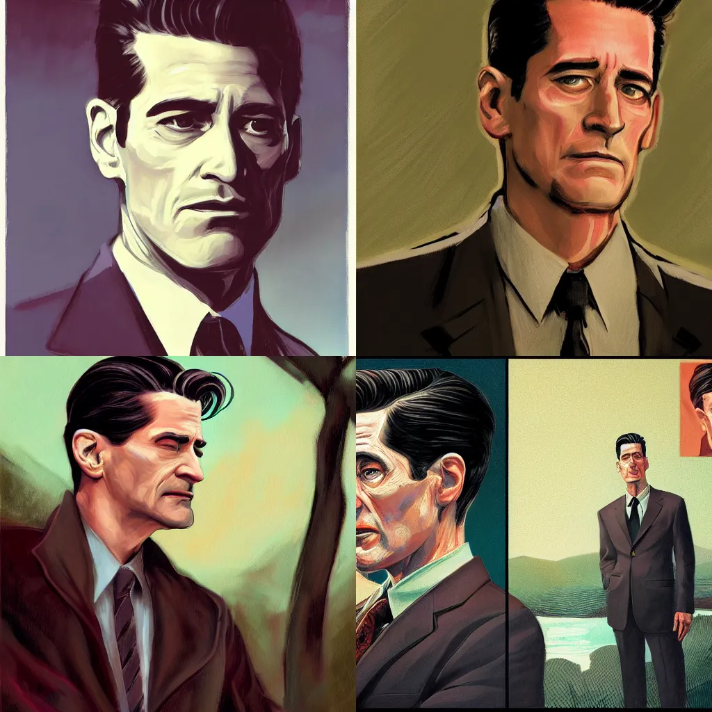 Prompt: Portrait of Dale Cooper from Twin Peaks by Jon Foster