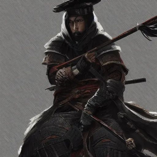 Image similar to fan art of ghost of tsushima