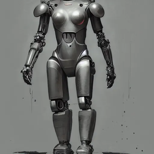 Image similar to character concept art portrait of a robotic suit, depth of field background, artstation, award - winning realistic sci - fi concept art by jim burns and greg rutkowski, beksinski, a concept art masterpiece, monotone color palette, james gilleard, bruegel, alphonse mucha, and yoshitaka amano.