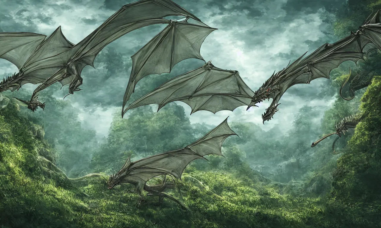 Prompt: dragons, forested hills and interconnected high speed rails, digital art, 3 d, illustration, transparent backround