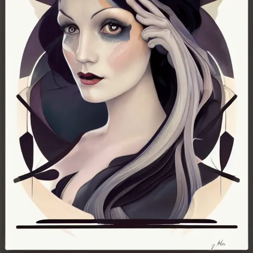 Image similar to an art nouveau, ( streamline moderne ), multi - racial portrait in the style of anna dittmann and charlie bowater and loish. very large, clear, expressive, and intelligent eyes. symmetrical, centered, ultrasharp focus, dramatic lighting, photorealistic digital matte painting, intricate ultra detailed background.