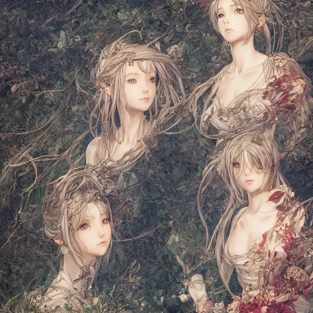 Prompt: the portrait of beautiful goddess, elegant, young anime girl, an ultrafine hyperdetailed illustration by caspar david friedrich, irakli nadar, intricate linework, bright colors, smooth, octopath traveler, final fantasy, unreal engine 5 highly rendered, global illumination, radiant light, detailed and intricate environment