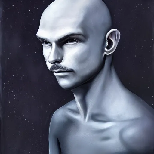 Image similar to portrait of a handsome human like male alien