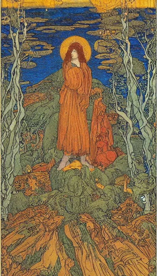 Image similar to the end of the world, by ivan bilibin,