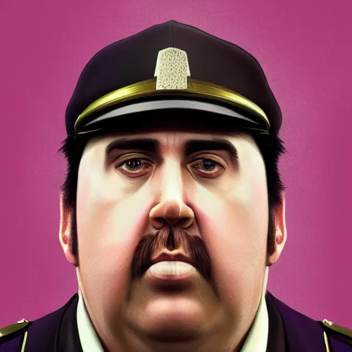 Nicolas Cage as an overweight mall cop, portrait,, Stable Diffusion