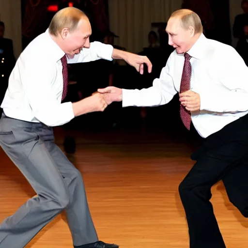 Image similar to putin and schrotder dancing