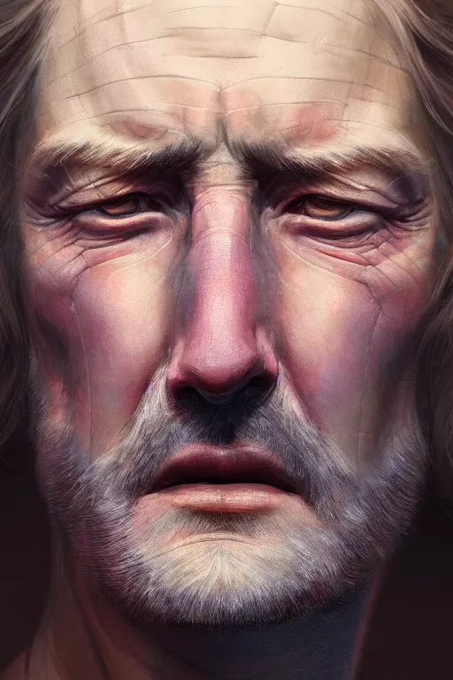 Image similar to ultra detailed close up facial portrait of bryan brown, extremely detailed digital painting, in the style of fenghua zhong and ruan jia and jeremy lipking and peter mohrbacher, mystical colors, rim light, beautiful lighting, 8 k, stunning scene, raytracing, octane, trending on artstation