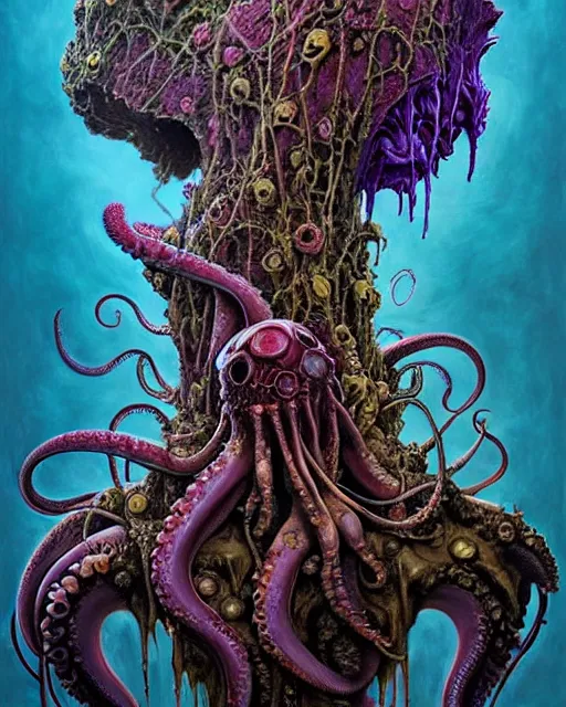 Prompt: the platonic ideal of flowers, rotting, insects and praying of cletus kasady carnage thanos davinci dementor hades chtulu mandelbulb schpongle octopus bioshock xenomorph akira, ego death, decay, dmt, psilocybin, concept art by randy vargas and zdzisław beksinski