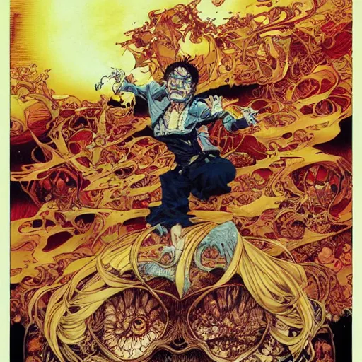 Image similar to crazy chef, by yoichi hatakenaka, masamune shirow, josan gonzales and dan mumford, ayami kojima, takato yamamoto, barclay shaw, karol bak