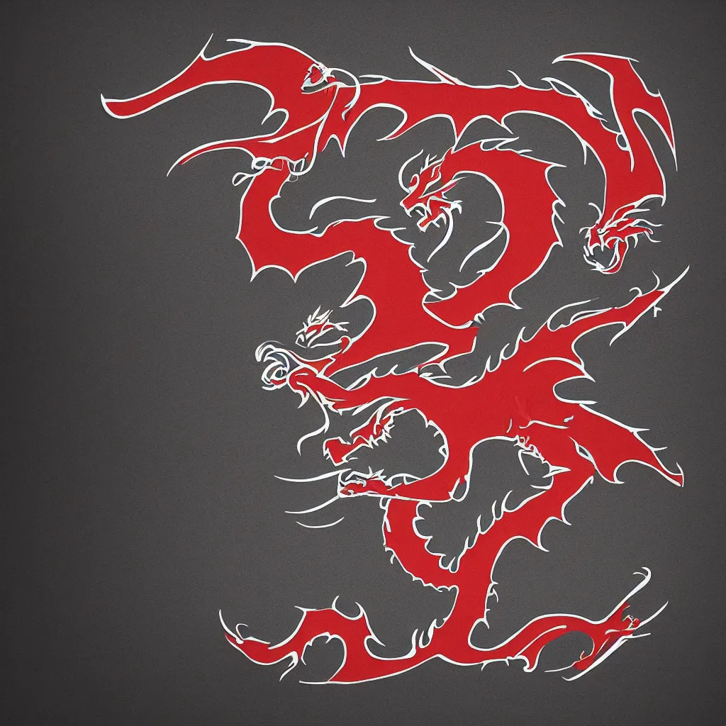 Image similar to a dragon, in the style of a sports logo