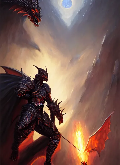 Prompt: a _ fantasy _ style _ portrait _ painting _ of knight battling a dragon, oil _ painting _ unreal _ 5 _ daz. _ rpg _ portrait _ extremely _ detailed _ artgerm _ greg _ rutkowski _ greg