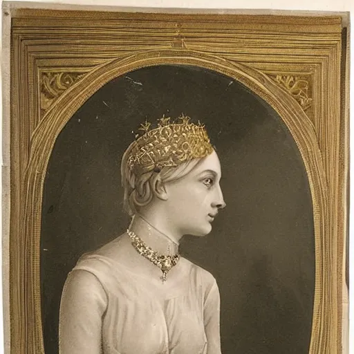 Image similar to young blonde girl coronated as roman empress