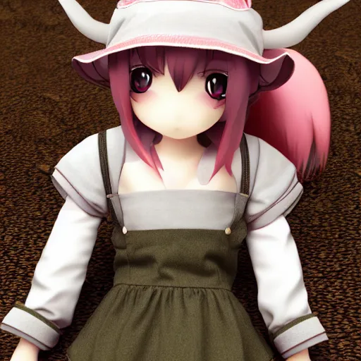 Image similar to cute fumo plush of a farmer girl, peasant anime girl, symmetry, vray