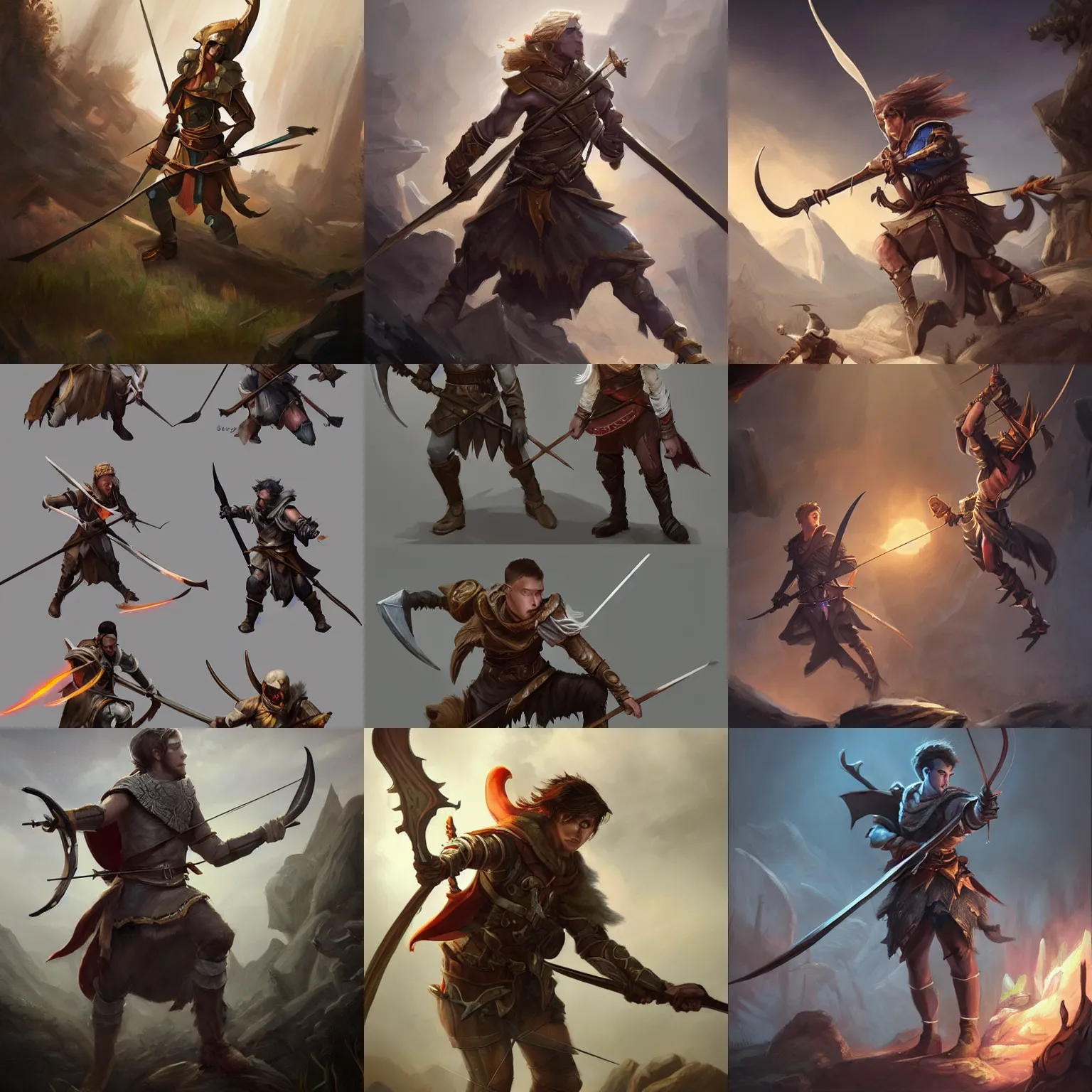 Prompt: dnd crossbowman with face Troye Sivan ledding dnd characters as argonauts Colchians painting dynamic lighting photorealistic concept art trending on artstation. Very high quality!!!!!!!! Beautiful!!!!!!