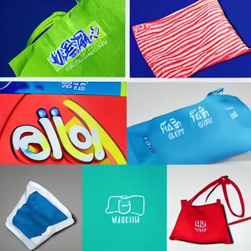 Prompt: logo for a plastic bag company called wang, fresh cool colors, trending on pinterest