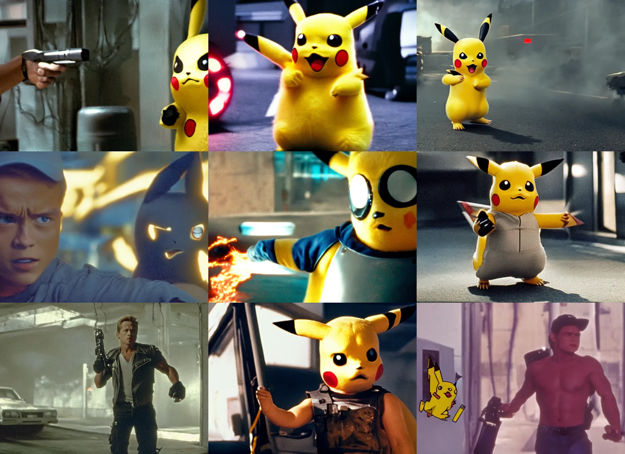 Prompt: a still of pikachu in the film terminator, photography, high definition