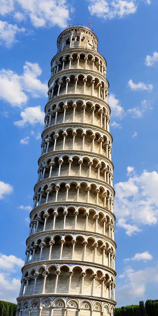 Image similar to The Leaning Tower of Pisa near the Eiffel Tower