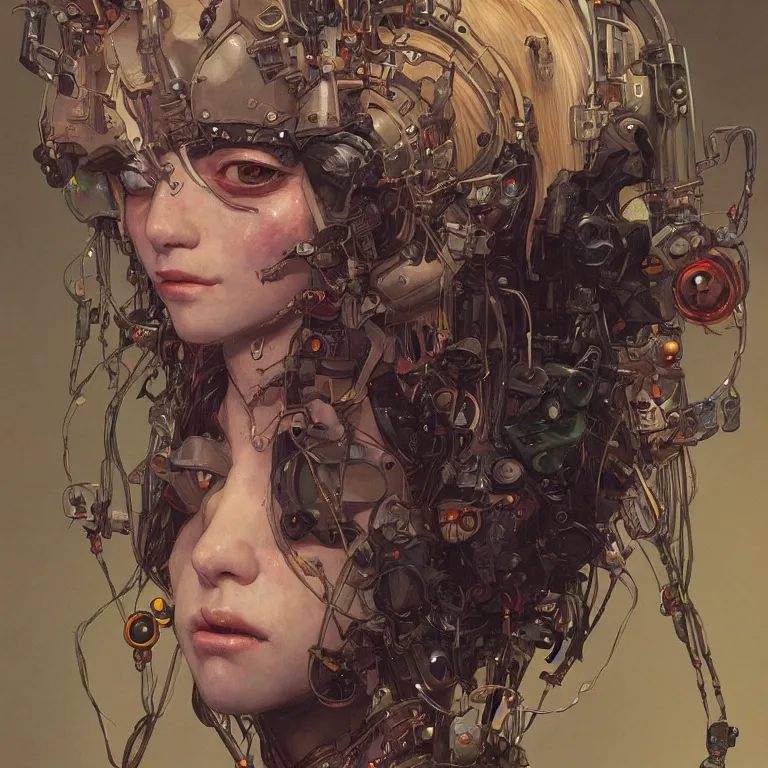 Image similar to portrait of beautiful young goblin, cyberpunk, Warhammer, highly detailed, artstation, illustration, art by Gustav Klimt and Range Murata and Ilya Kuvshinov and Sakimichan