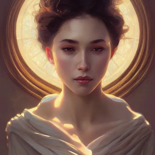 Prompt: portrait of a beautiful woman,grief, elegant, intricate, headshot, highly detailed, digital painting, artstation, concept art, sharp focus, illustration, art by artgerm and greg rutkowski and alphonse mucha