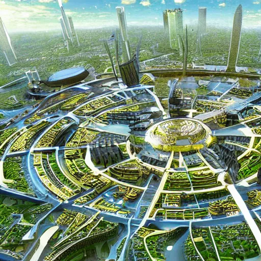 detailed utopia, technology, futuristic | Stable Diffusion