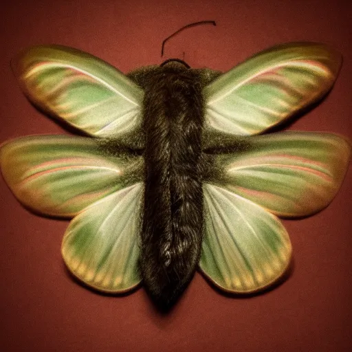 Prompt: Face of moths darkart creepy 8k