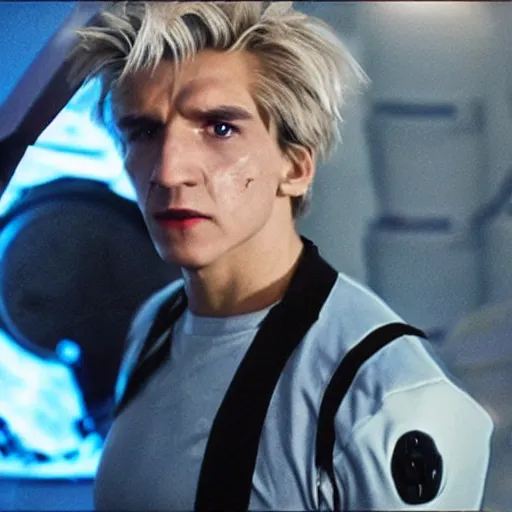 Prompt: still of xqc as terminator, movie still