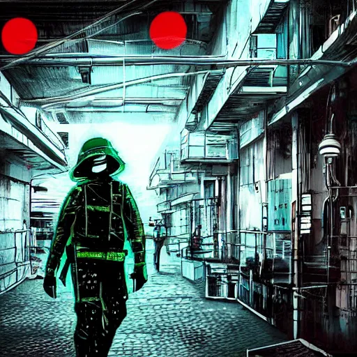 Image similar to Guardia Civil officer cyberpunk style