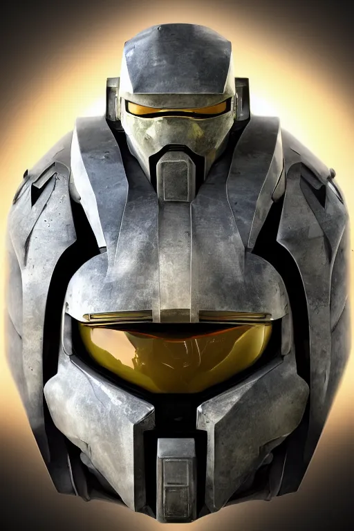 Image similar to robot ninja mask helmet halo master chief radiating a glowing aura global illumination ray tracing hdr fanart arstation by ian pesty and katarzyna da „ bek - chmiel