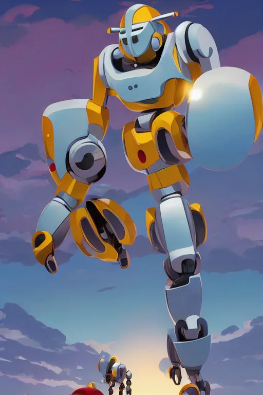 Image similar to metabots medabots medarotto medarot robot minimalist comics, behance hd by jesper ejsing, by rhads, makoto shinkai and lois van baarle, ilya kuvshinov, rossdraws global illumination ray tracing hdr radiating a glowing aura