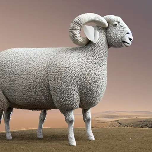 Image similar to Infinity recursion sheep , hyperrealism, no blur, 4k resolution, ultra detailed-i