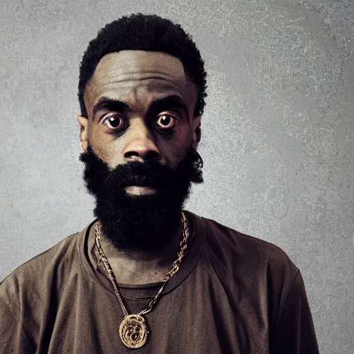 Image similar to photograph of Mc Ride from death grips