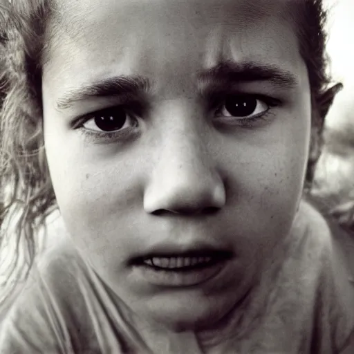 Image similar to a candid extreme closeup portrait of an expressive face of fascinated young woman by annie leibovitz