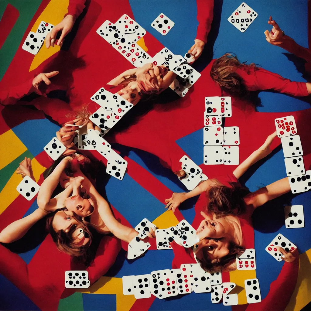 Image similar to award winning photo of ILLY CORGAN PLAying DOMINOES, vivid colors, happy, symmetrical face, beautiful eyes, studio lighting, wide shot art by Sally Mann & Arnold Newman