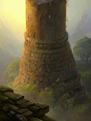 Prompt: ruins of a crumbling giant tower. elegant, highly detailed, digital painting, artstation, concept art, sharp focus, illustration, by justin gerard and artgerm, 8 k