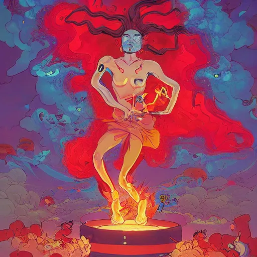 Prompt: the explosion of souls, native paintings, by rebecca sugar, james jean, trending on artstation