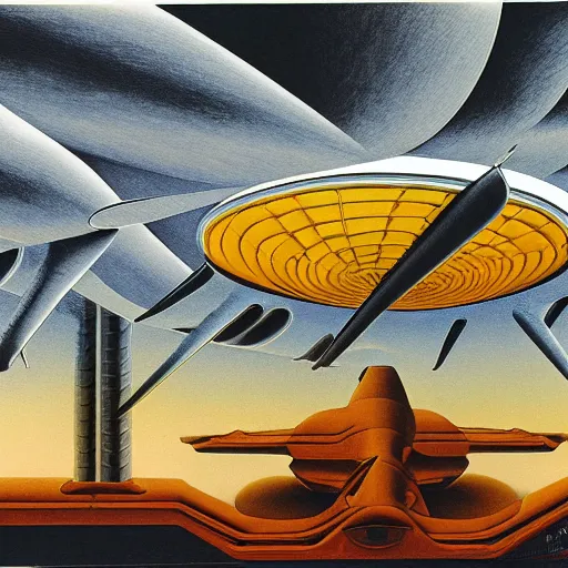 Image similar to the enterprise by m. c. escher