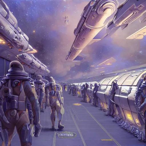 Prompt: space soldiers invading an space station, detailed, centered, digital painting, artstation, concept art, donato giancola, Joseph Christian Leyendecker, WLOP, Boris Vallejo, Breathtaking, 8k resolution, extremely detailed, beautiful, establishing shot, artistic, hyperrealistic, beautiful face, octane render