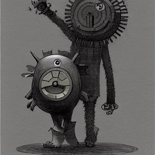 Prompt: clockwork pokemon by shaun tan, style of john kenn mortensen, style of jakub rozalski