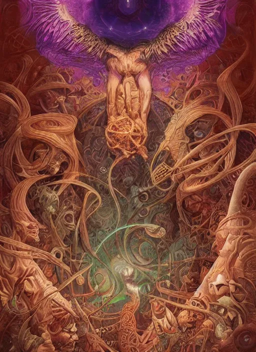 Prompt: duncan trussell, shamanic poster lsd art, intricate, elegant, highly detailed, centered, digital painting, artstation, concept art, smooth, sharp focus, illustration, artgerm, tomasz alen kopera, peter mohrbacher, donato giancola, joseph christian leyendecker, wlop, frank frazetta