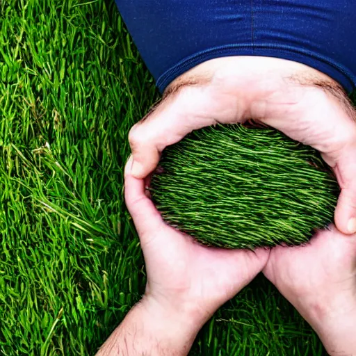 Person touching grass - Stock Image - F012/0423 - Science Photo Library